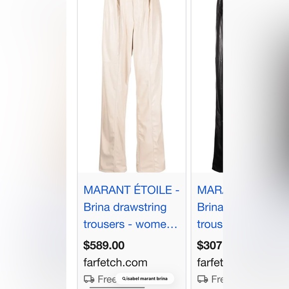 Isabel Marant “Brina” Faux leather Pants | Cream High-Waist | The Row, Nanushka - Picture 9 of 9